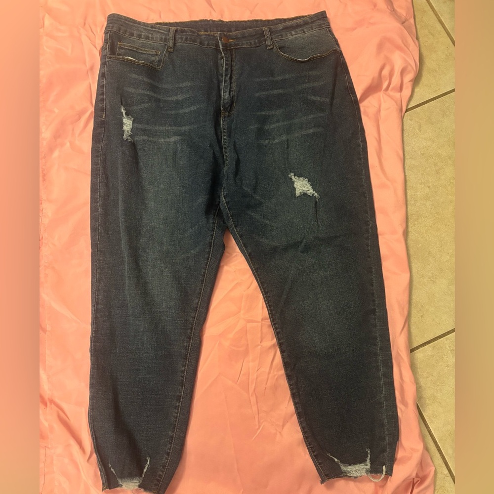 SHEIN High Waisted Dark Wash Skinny Jeans